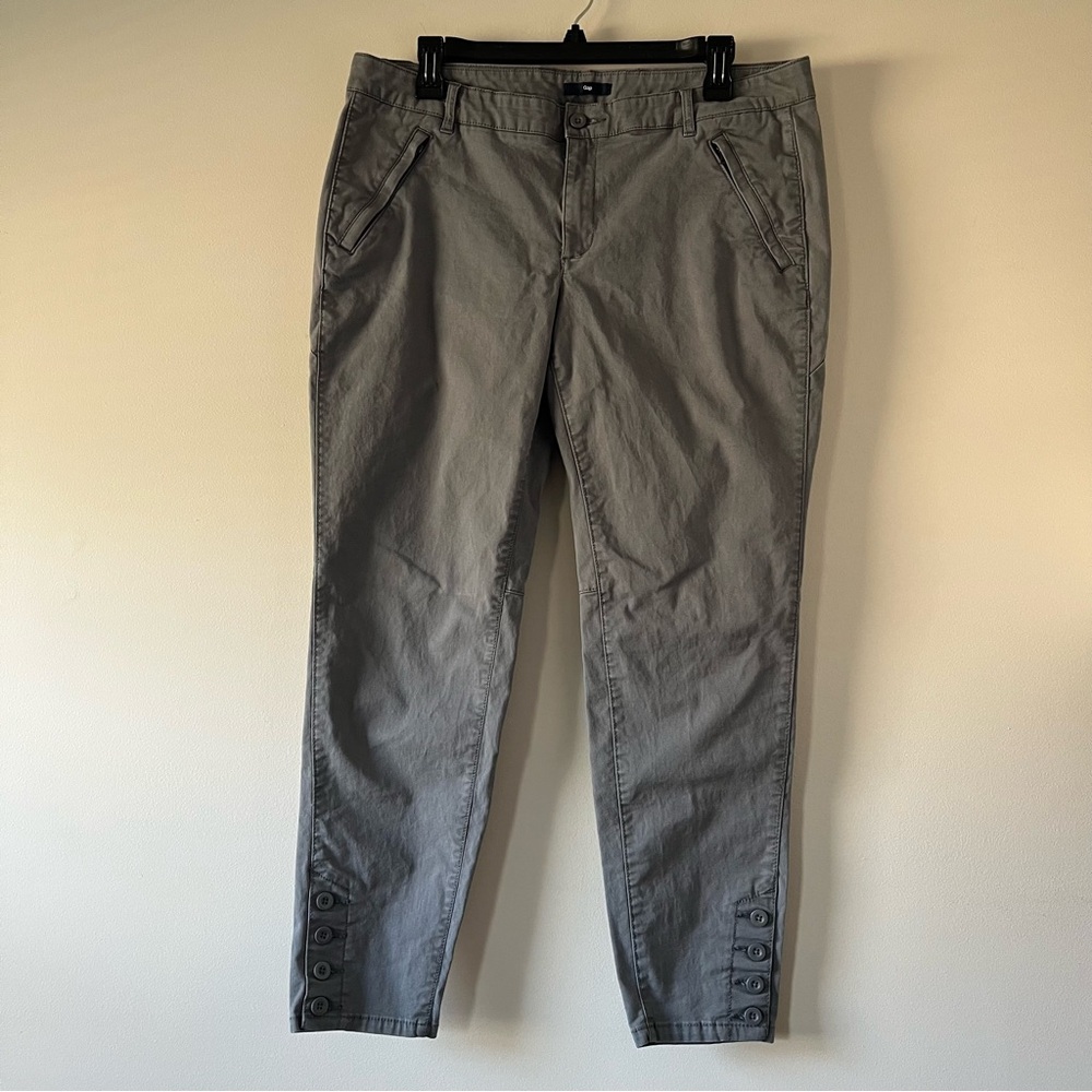 GAP Gray Moto-Inspired Pants with Zip Pockets